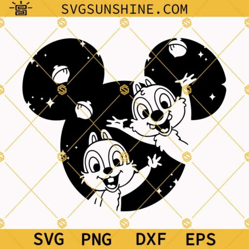 Chip and Dale SVG, Disney Ears SVG, Chip ‘n Dale Rescue Rangers SVG