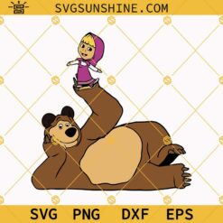 Masha and The Bear SVG PNG DXF EPS Cut Files For Cricut Silhouette