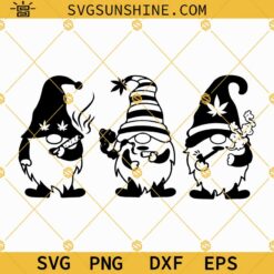 3 Gnomes Smoking Weed SVG, Gnomes Smoking Joint SVG, High Gnomes SVG, Marijuana SVG, Cannabis SVG, Rasta Gnomes SVG