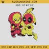 Pikachu And Deadpool Embroidery Designs, Pikachu Embroidery Design File, Deadpool Machine Embroidery Design