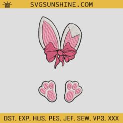 Easter Bunny Embroidery Designs, Pink Bunny Embroidery Design