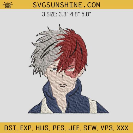 Todoroki Shouto Embroidery Designs My Hero Academia Embroidery Designs