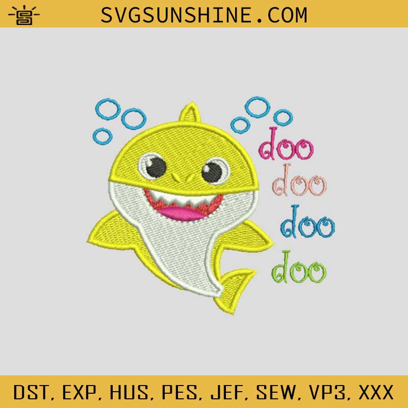 Baby Shark Embroidery Design, Baby Shark Doo Doo Doo Doo Embroidery Files