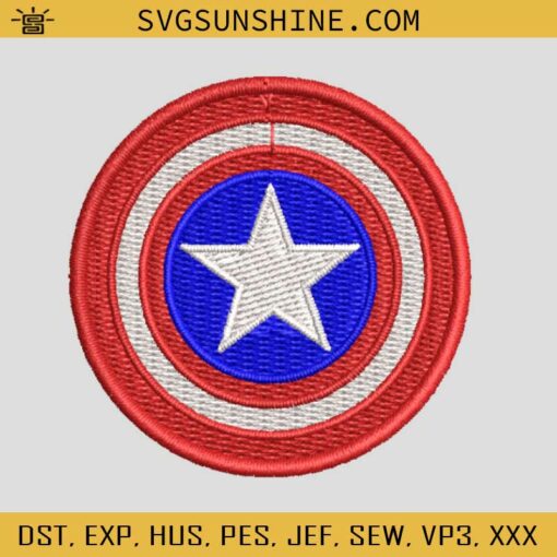 Captain America Shield Design, Captain America Embroidery Files, Avengers Machine Embroidery Design