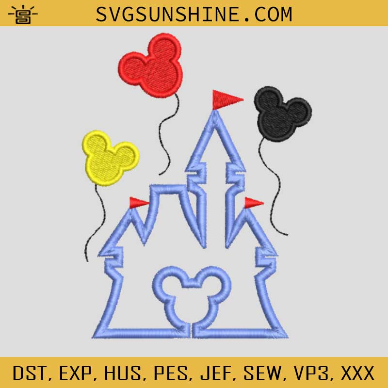 Castle Disney Design, Disney Embroidery Files, Castle Embroidery Design