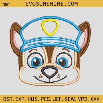 Chase Paw Patrol Design, Chase Embroidery Files, Paw Patrol Embroidery ...