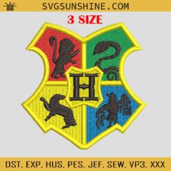 Hogwarts Crest Embroidery Design, Hogwarts Logo Embroidery Files, Harry Potter Machine Embroidery Design