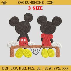 Mickey And Minnie Embroidery Design, Mickey And Minnie Love Embroidery Files, Mickey And Minnie Machine Embroidery Design