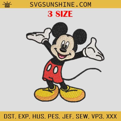 Mickey Disney Embroidery Design, Mickey Mouse Embroidery Files, Mickey Mouse Machine Embroidery Design