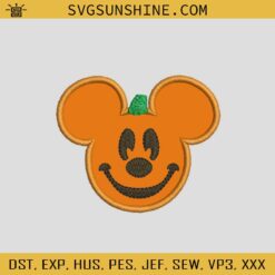 Mickey Pumpkin Embroidery Design, Mickey Halloween Embroidery Files, Pumpkin Machine Embroidery Design