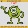 Mike Wazowski Embroidery Design, Monsters Inc Embroidery Files, Mike Wazowski Mouse Machine Embroidery Design
