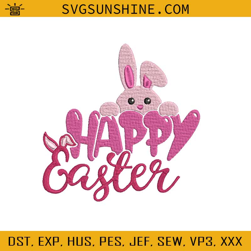 Happy Easter Bunny Embroidery Designs, Easter Embroidery Design File, Easter Embroidery Files