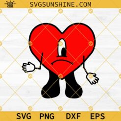 Un Verano Sin Ti SVG, Bad Bunny Heart SVG PNG DXF EPS Vector Clipart