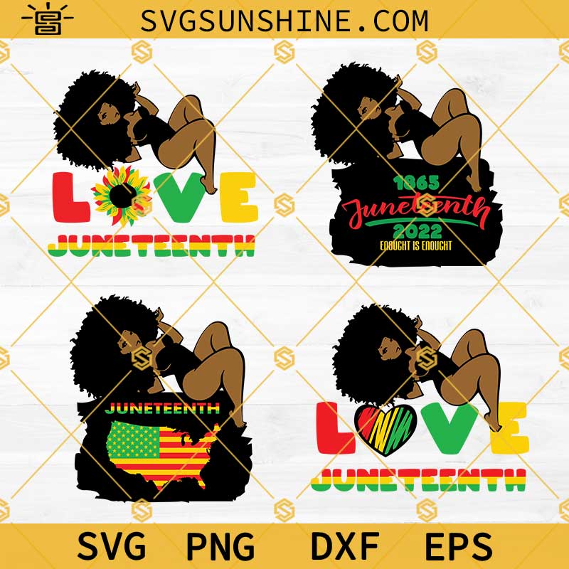 Afro Girl Love Juneteenth SVG, Afro Woman Celebrate Juneteenth SVG, Juneteenth SVG Bundle, Black Girl Juneteenth SVG