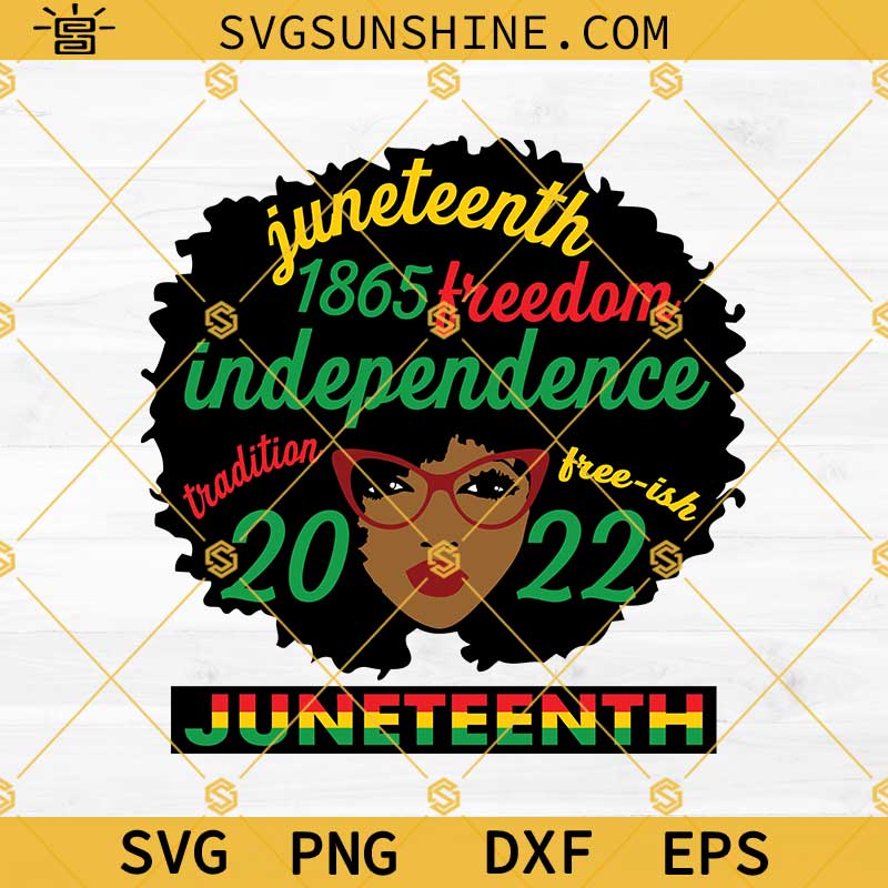 Black Women Juneteenth SVG, Afro Girl Juneteenth SVG, Afro Woman Juneteenth 2022 SVG, Independence Day SVG