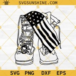 Military Boots SVG, American Flag SVG, Army SVG, Veteran SVG, Combat Boots SVG, Fallen Soldier SVG