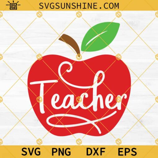 Teacher Apple SVG, Teacher Appreciation SVG, Teacher SVG, Apple SVG
