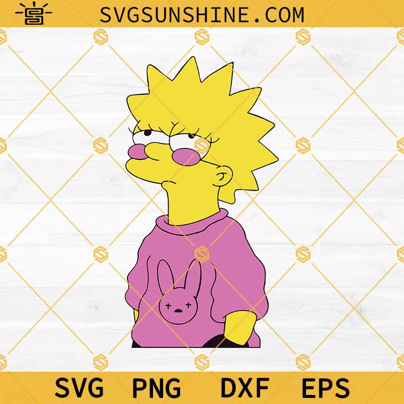Lisa Bad Bunny SVG, Bad Bunny Simpson SVG, Lisa SVG, Simpsons SVG