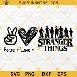 Peace Love Stranger Things SVG PNG EPS DXF Cricut