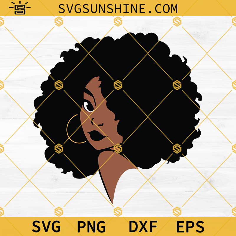 Black Woman SVG, Afro Woman SVG, Black Girl SVG