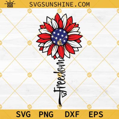 Freedom Sunflower SVG, July 4th SVG, Sunflower Usa Flag SVG ...