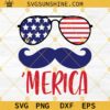 Merica SVG, 4th Of July SVG, Fourth Of July SVG, Patriotic SVG Files For Cricut, July 4th SVG, Independence Day SVG, Merica Mustache SVG