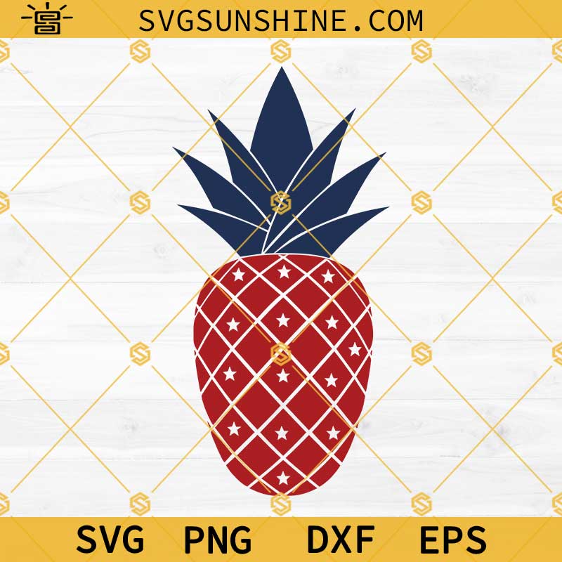 Patriotic Pineapple SVG, 4th Of July SVG, American Flag Pineapple SVG