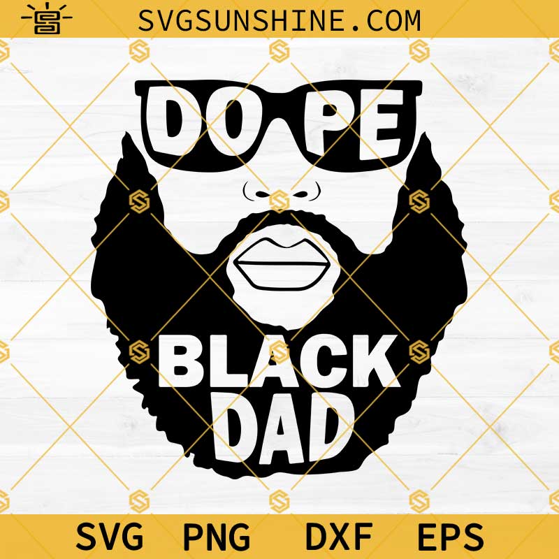 Dope Black Dad SVG, Bald Bearded Man SVG, Black Man With Beard SVG, Afro King Father's Day SVG