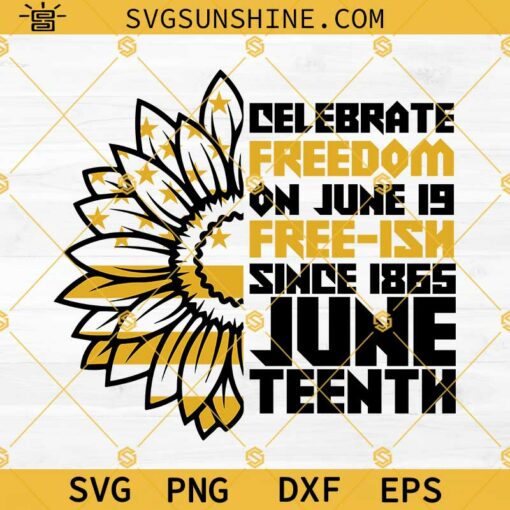 Celebrate Freedom On June 19 SVG, Free Ish Since 1865 Juneteenth SVG PNG DXF EPS Files