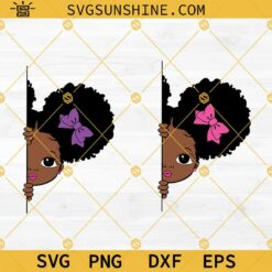 Peekaboo Girl SVG Bundle, Cute black Afro Girl SVG, Peekaboo Girl SVG, Afro Ponytails SVG