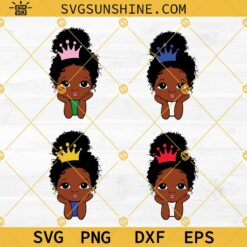 Peekaboo Girl With Puff Afro SVG Bundle, Little Princess SVG, Cute Afro Girl SVG, Peekaboo Girl SVG, Afro Ponytails SVG