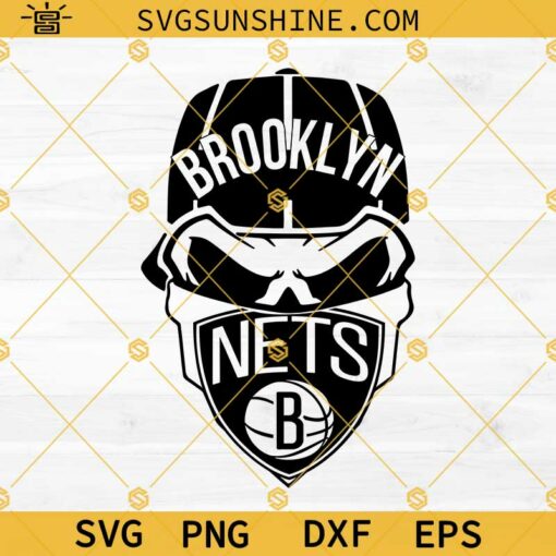 Brooklyn Nets Skull SVG, Brooklyn Nets SVG, Basketball SVG PNG DXF EPS