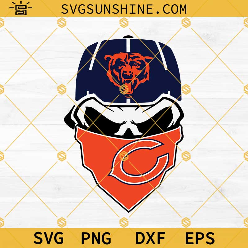 Chicago Bears Skull SVG, Chicago Bears Logo SVG, Chicago Bears SVG PNG DXF EPS