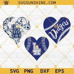 LA DODGERS SVG BUNDLE, Dodgers Heart SVG, Los Angeles Dodgers SVG PNG DXF EPS Cricut