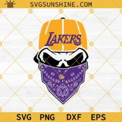 Lakers Skull SVG, La Lakers SVG, Lakers SVG, Los Angeles Lakers SVG PNG DXF EPS