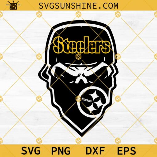 PITTSBURGH STEELERS SKULL SVG, Steelers SVG, Pittsburgh Steelers SVG PNG DXF EPS Instant Download