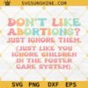 Pro Choice Svg, Don't Like Abortions Svg, Feminism Svg, Roe V Wade Svg, Womens Rights, Reproductive Rights Svg