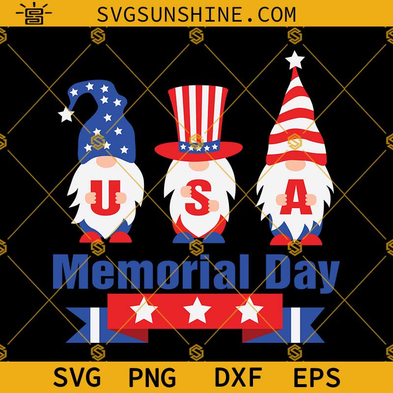 Memorial Day Gnomes SVG, 4th Of July Gnome SVG, Memorial Day SVG, USA Gnome SVG PNG DXF EPS Digital Download