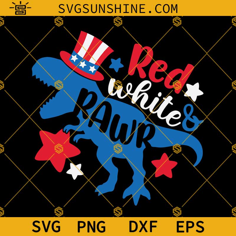 Dinosaur 4th Of July Red White And Rawr SVG, Dinosaur SVG, 4th Of July Boy Shirt SVG, Independence Day SVG, American Boy Shirt SVG