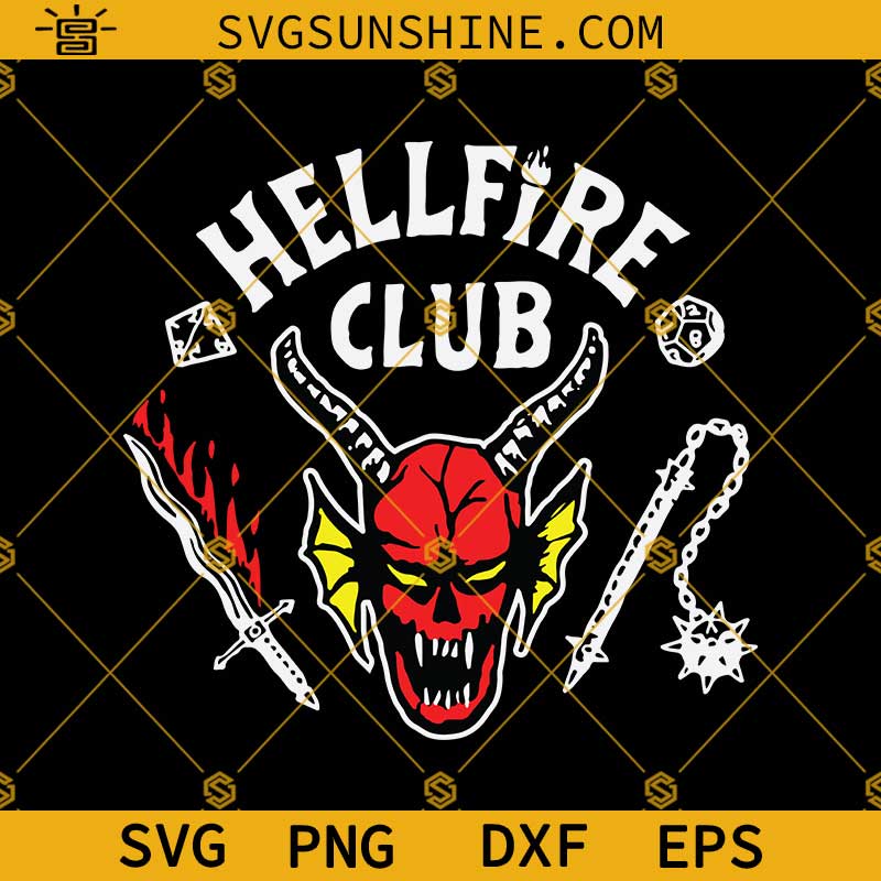 Hellfire Club SVG PNG DXF EPS Designs For Shirts, Stranger Things ...