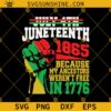 Juneteenth 1865 SVG, Juneteenth SVG, Juneteenth Because My Ancestors Weren’t Free In 1776 SVG, Equality Rights SVG