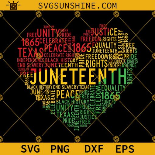 Juneteenth Heart SVG, Juneteenth SVG, Freedom Day SVG, BLM SVG, Equality Rights SVG, Africa SVG, Black History SVG