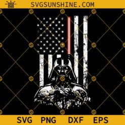 Star Wars Darth Vader American Flag SVG, Darth Vader Star Wars SVG, Darth Vader With Lightsaber SVG