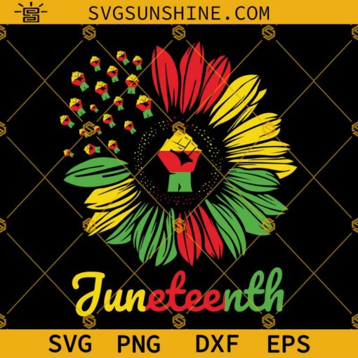 Juneteenth Sunflower Fist Black History SVG, Juneteenth SVG, Juneteenth Sunflower SVG