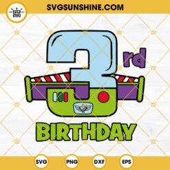 3rd Birthday Buzz Lightyear SVG, Three Birthday SVG, Buzz Lightyear Birthday SVG
