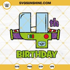 4th Birthday Buzz Lightyear SVG, Four Birthday SVG, Buzz Lightyear Birthday SVG