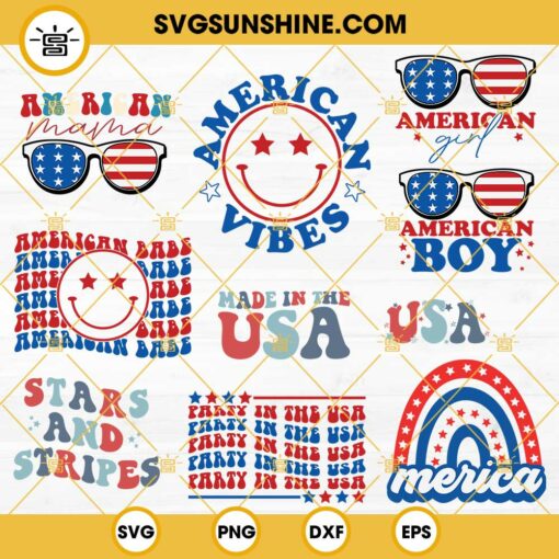 4th Of July SVG Bundle, America SVG, Fourth Of July SVG, Stars And Stripes SVG, Usa SVG, American Mama SVG