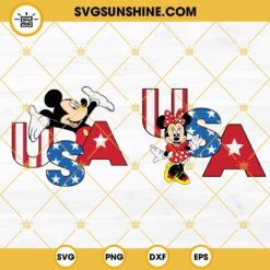 4th Of July Mickey And Minnie SVG Bundle, USA Mickey SVG, Fourth Of July SVG, Patriotic SVG