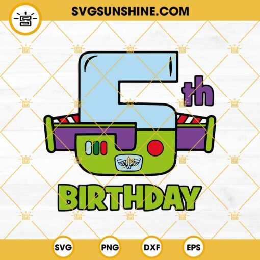 5th Birthday Buzz Lightyear SVG, 5th Birthday SVG, Five Birthday SVG, Buzz lightyear Birthday SVG