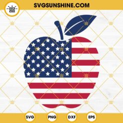 Apple American Flag SVG, Apple SVG, American Flag SVG, Apple 4th Of July SVG